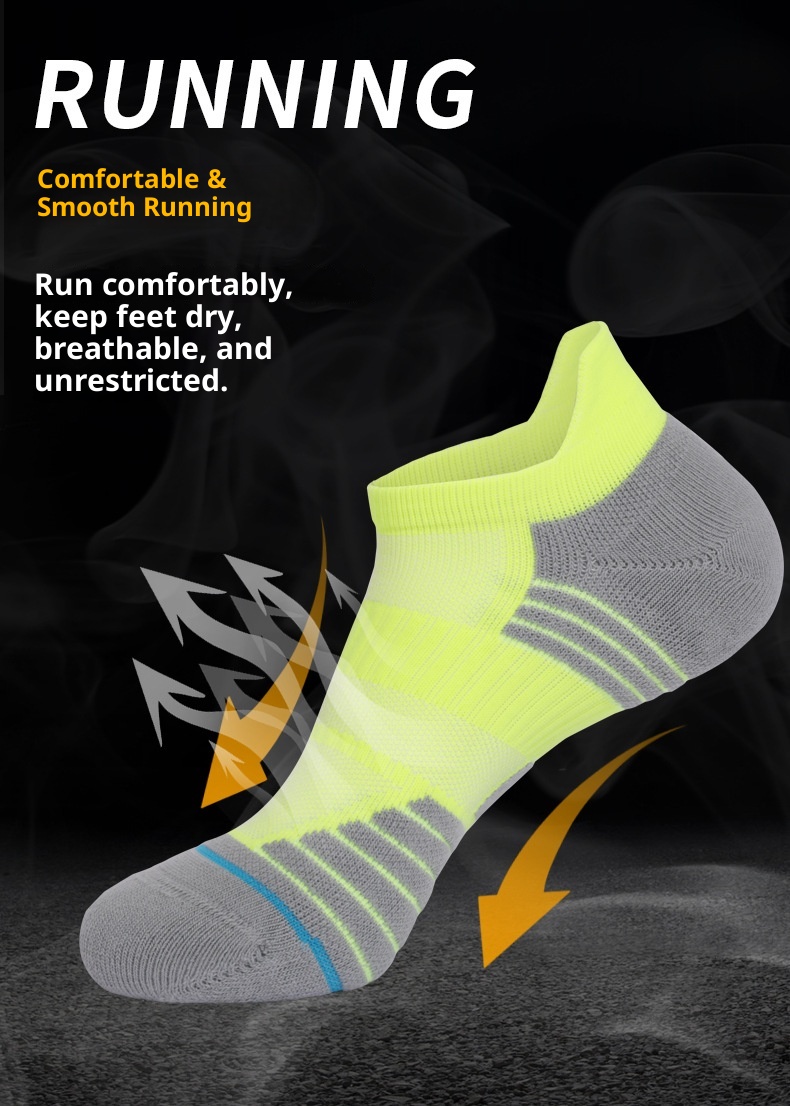 ActiveGo ActiveGo Breathable Sports Antibacterial Terry Bottom Basketball Seamless Hiking Cycling Running Unisex Badminton Socks_voghion.com