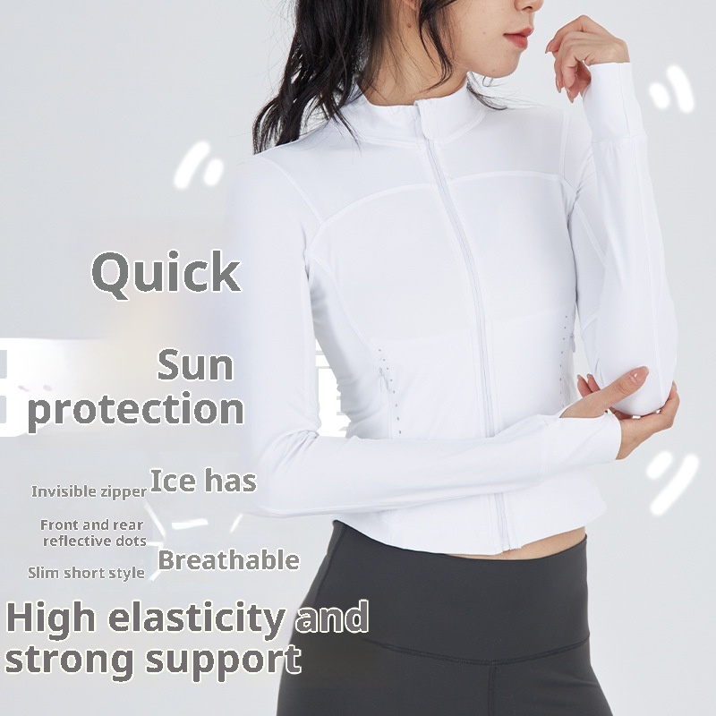 ActiveGo Sports Yoa Wear Donna Leggero e traspirante Cappotto Protezione UV Crema solare Tiht-fittin Outdoor Running Fitness_voghion.com