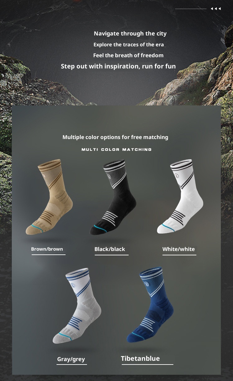 ActiveGo ActiveGo Sport's House Men's Mid-Calf Spring Summer Hiking Professional Breathable Towel Bottom Sports Socks_voghion.com