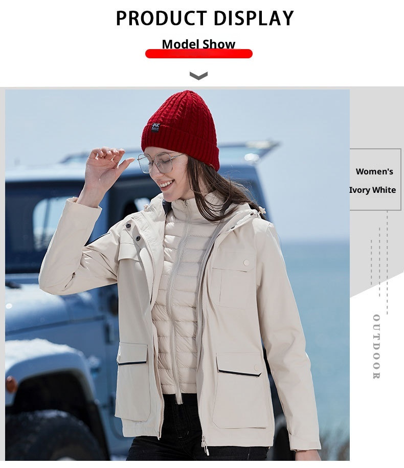 ActiveGo New Outdoor Down Tre in Uno 0,05 kg Set di Pezzi Giacca Invernale Uomo e Donna Tuta da Alpinismo Cappotto Staccabile_voghion.com