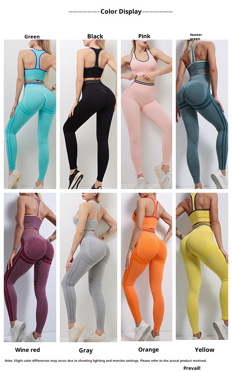 ActiveGo Outdoor Fitness Wear Sleeve T-Shirt New Style Beautiful Back Sports Bra Tight Hip Lift Long Pants Yoga Set For Women_voghion.com