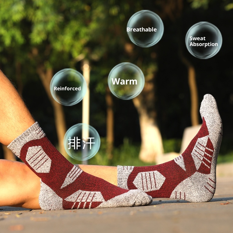 ActiveGo Two Wolves Herren-Sportsocken, mittelhoch geschnitten, mit verdickter Frotteesohle, atmungsaktiv, schweißabsorbierend und geruchshemmend._voghion.com