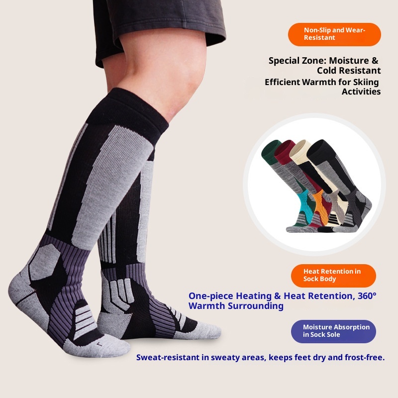 ActiveGo ActiveGo Mingjun Merino Wool Warm Hiking Anti-Slip Shock Absorption Sports Thickened Terry Ski Socks_voghion.com