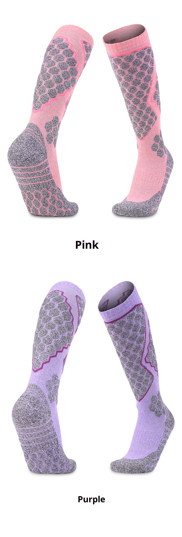 ActiveGo ActiveGo Professional Women's Combed Cotton Outdoor Sports Hiking Towel Bottom Thickened Ski Socks Winter Warmth_voghion.com