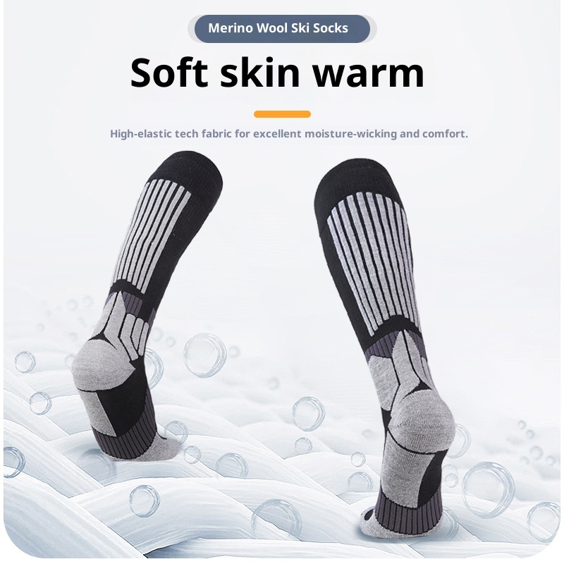 ActiveGo ActiveGo Mingjun Merino Wool Warm Hiking Anti-Slip Shock Absorption Sports Thickened Terry Ski Socks_voghion.com