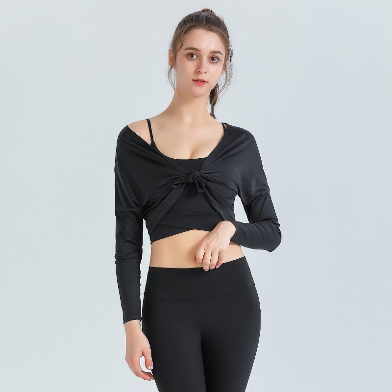 T-shirt de sport ActiveGo automne-hiver à manches longues pour femme, idéal pour le yoga, la course à pied et les activités de plein air. Inspiré des influenceuses fitness._voghion.com