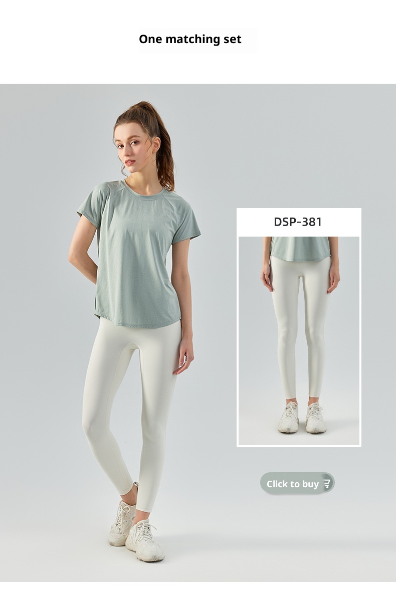 Haut ActiveGo printemps-été extérieur en jacquard jade fendu dans le dos, idéal pour le sport, le fitness et le yoga. Parfait pour les femmes._voghion.com