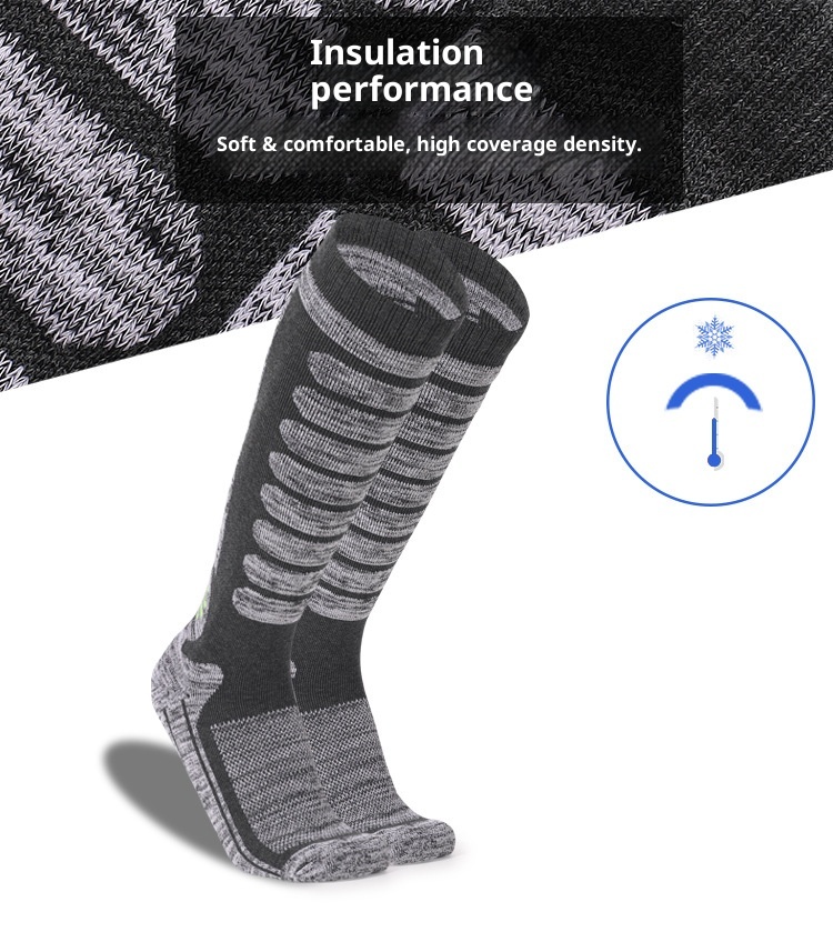ActiveGo ActiveGo Calzini lunghi da sci per sport all'aria aperta, spessi, da trekking, con fondo in asciugamano, assorbimento del sudore, calore, produttore, in magazzino all'ingrosso_voghion.com