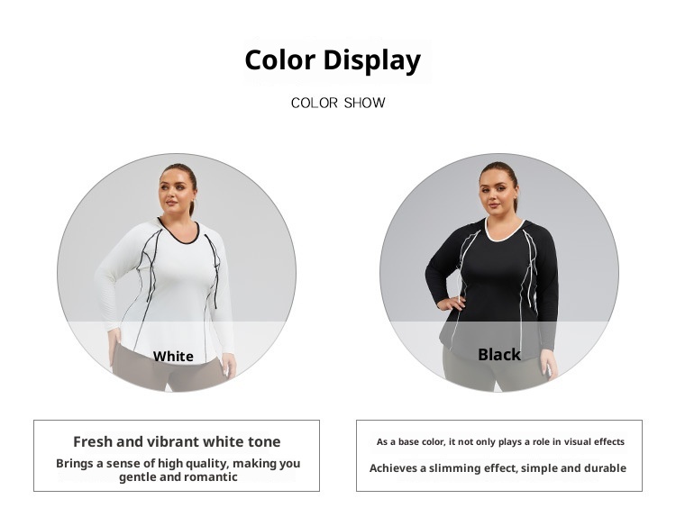 Camiseta de yoga con capucha ActiveGo Plus Size transpirable con bloques de color, de secado rápido, ideal para fitness al aire libre y para mujer._voghion.com