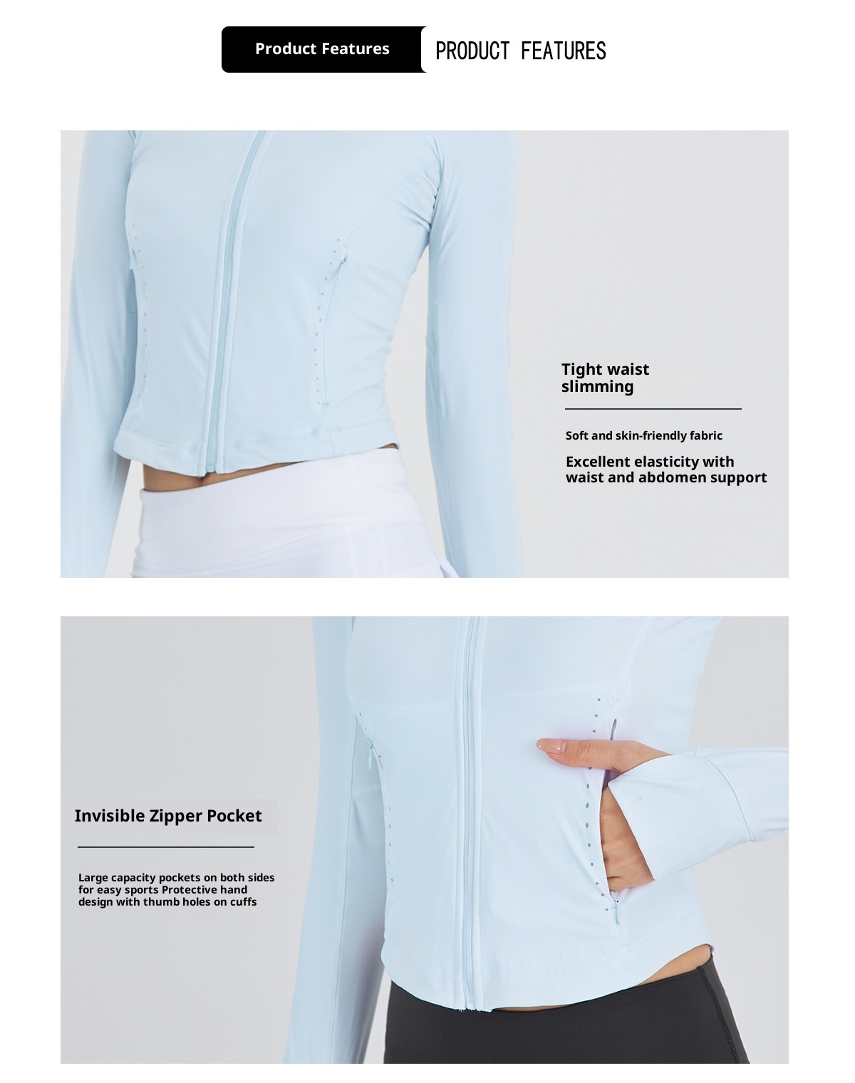 ActiveGo Sports Yoa Wear Donna Leggero e traspirante Cappotto Protezione UV Crema solare Tiht-fittin Outdoor Running Fitness_voghion.com