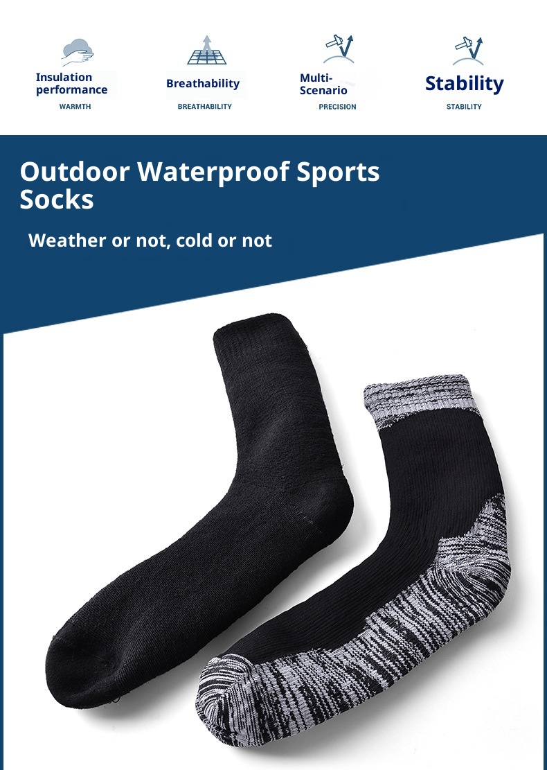 ActiveGo ActiveGo Waterproof Autumn Winter Men Women Skiing Warm Breathable Sports Hiking Long Wading Trekking Mid Tube Socks Comfortable_voghion.com