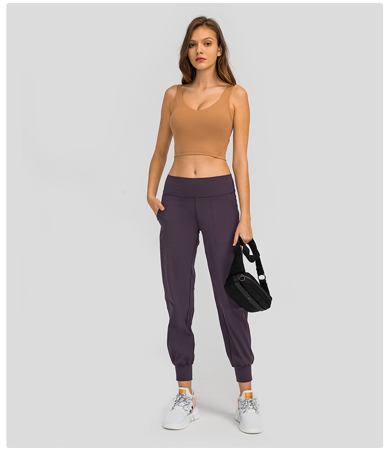 ActiveGo New High-Waisted Tummy Control Jogger Sports Nine-Point Skin-Friendly Loose Outdoor Fitness Yoga Pants D19073_voghion.com