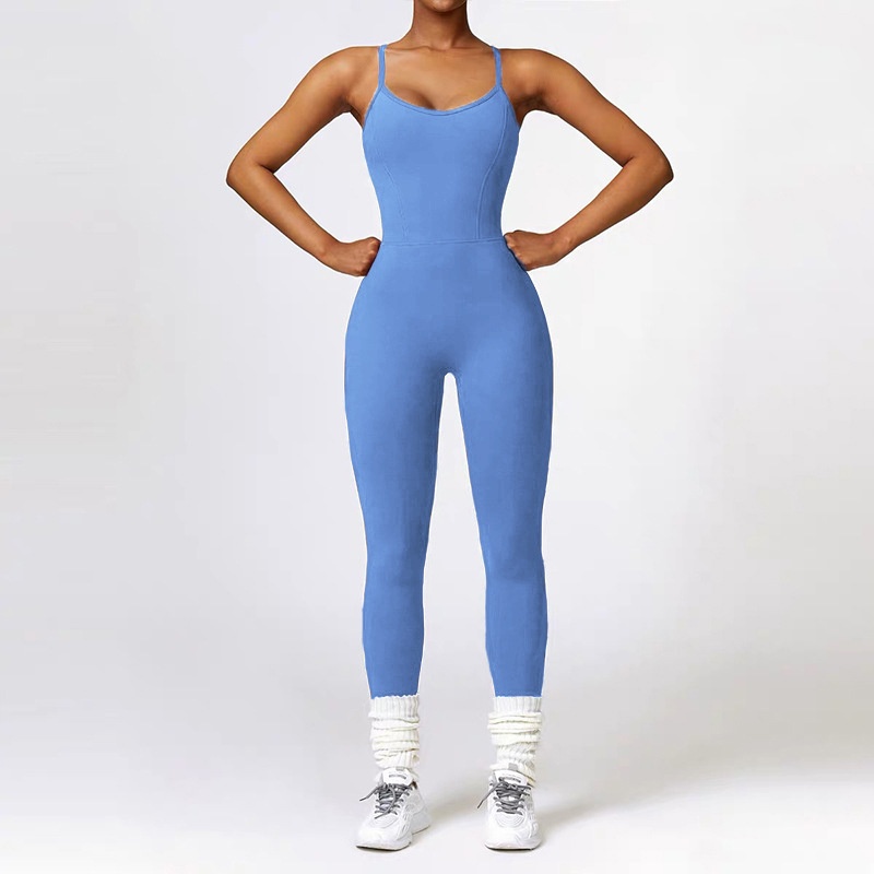 ActiveGo Cross-Border Seamless Sexy Peach Butt Yoga Wear Women High Elastic Slim Fit Fitness Outdoor Sports One-Piece Bodysuit L1_voghion.com