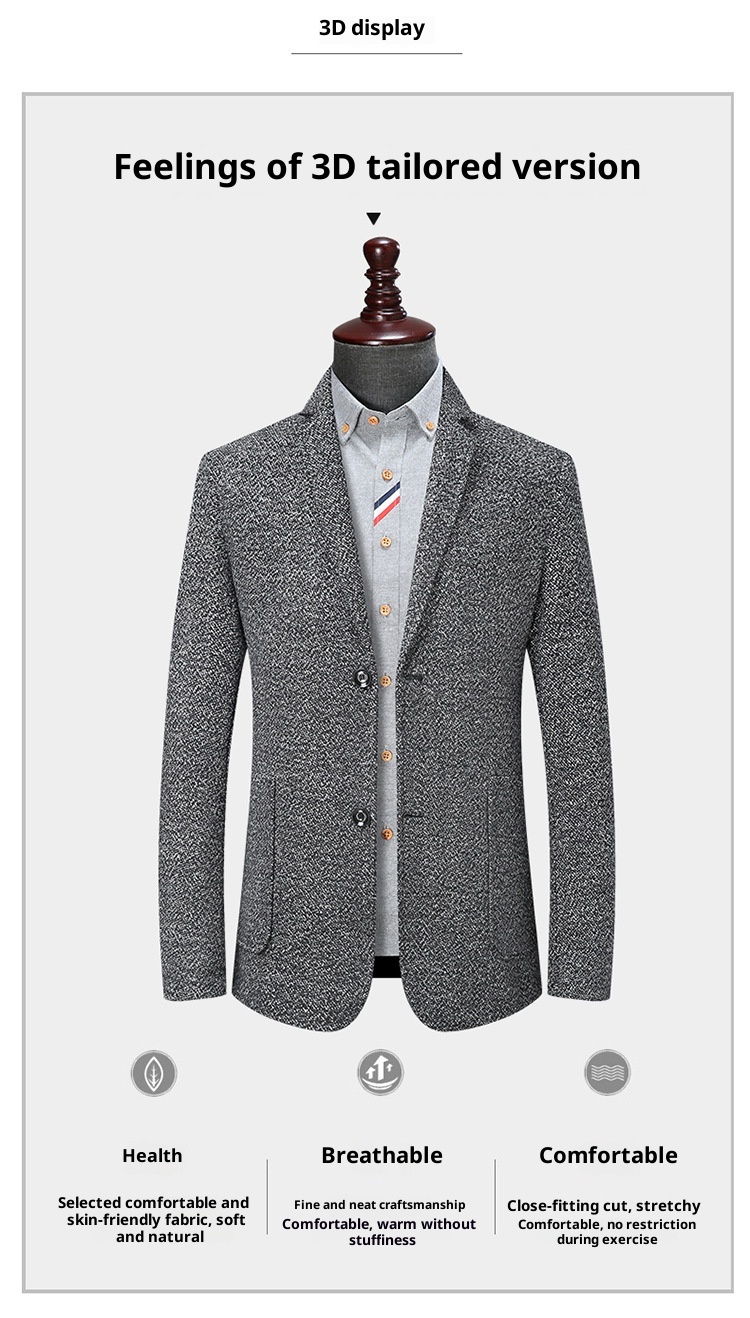 1 Extra Large Men's Suit Jacket Spring Autumn Business Plus Size Loose Fit Big And Tall Casual Blazer_voghion.com