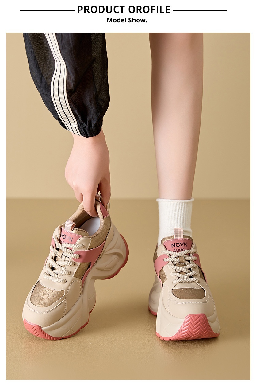 ShoeGlobe High-End Stijl Outdoor 2024 Herfst Winter Nieuwe Dikke Zolen Hoogte Verhogende Dad Sneakers Voor Vrouwen Casual Echt_voghion.com