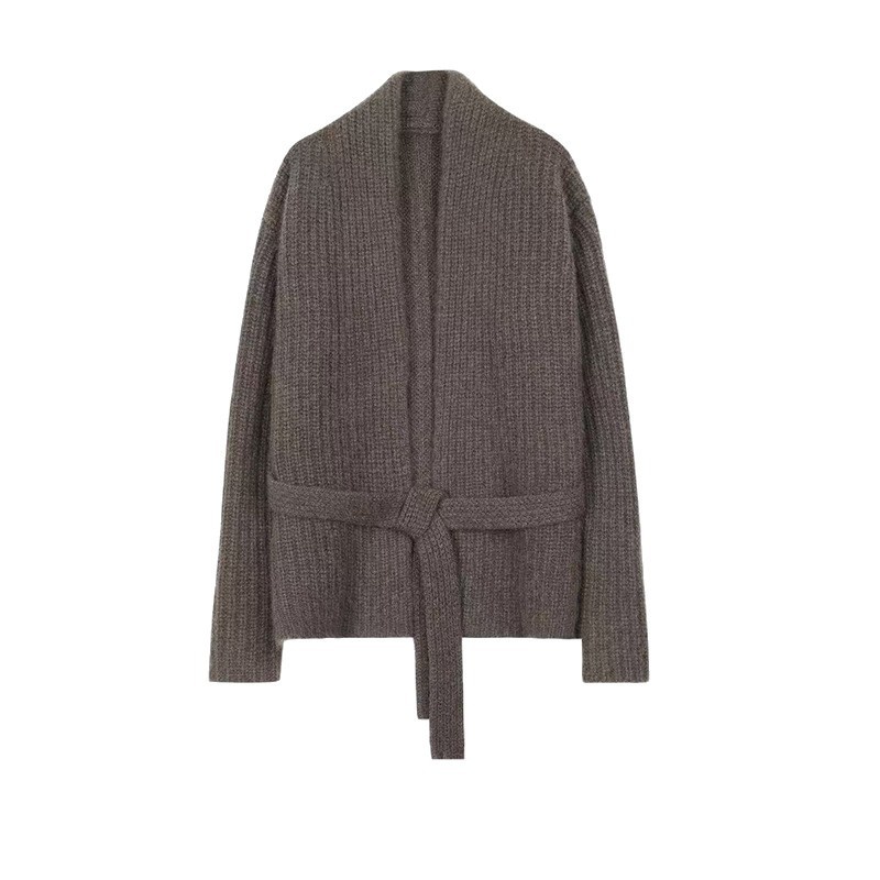 GraceChic GraceChic GraceChic Automne Hiver Nouveau Gilet court style peignoir en laine de yak épaisse ROW pour femme_voghion.com