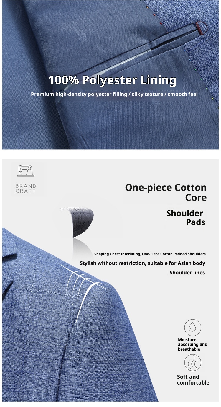 1 Laisibert Primavera Autunno Plaid Stile Coreano Slim Fit Piccolo Abito Uomo Casual Giacca Blu_voghion.com