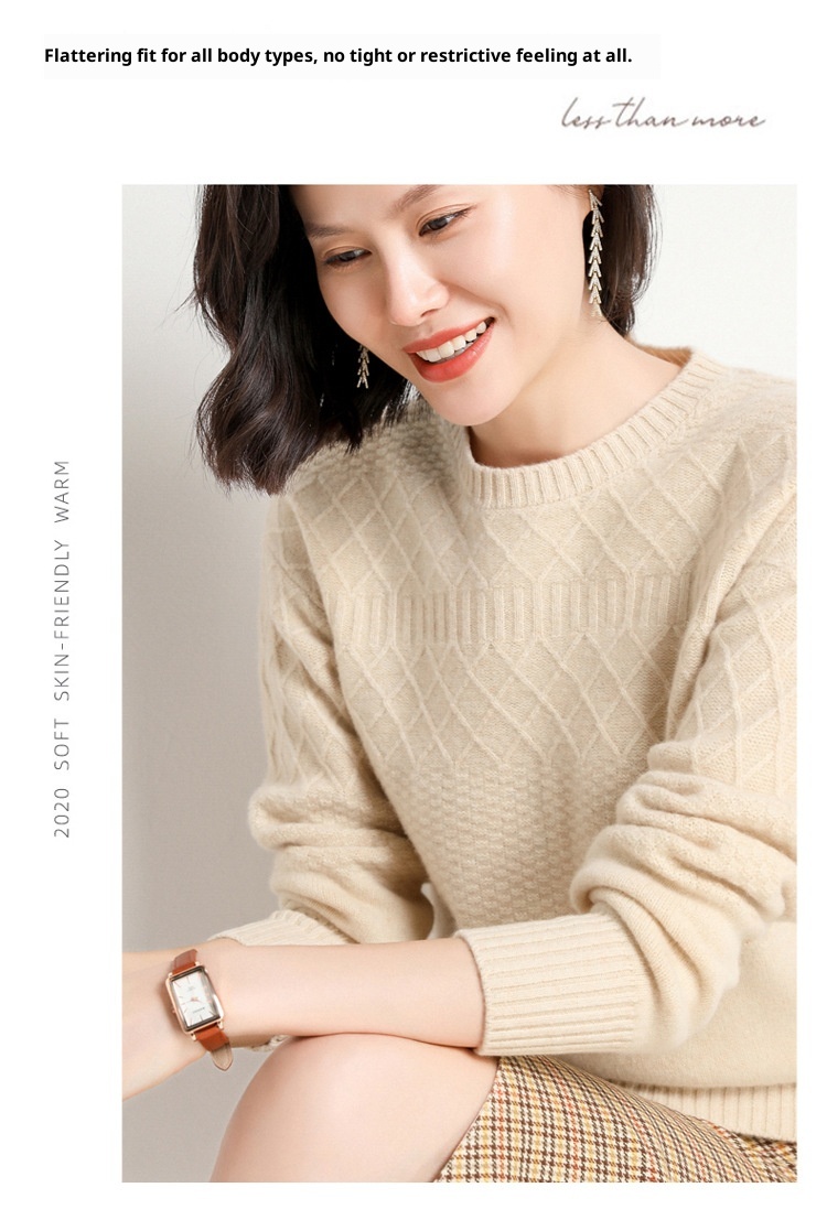 GraceChic GraceChic GraceChic Autunno Inverno Lana Per Donna Maglia Base Larga Ispessita 2021 Nuovo Maglione Dimagrante Tinta Unita Cashmere Parte Superiore Interna_voghion.com