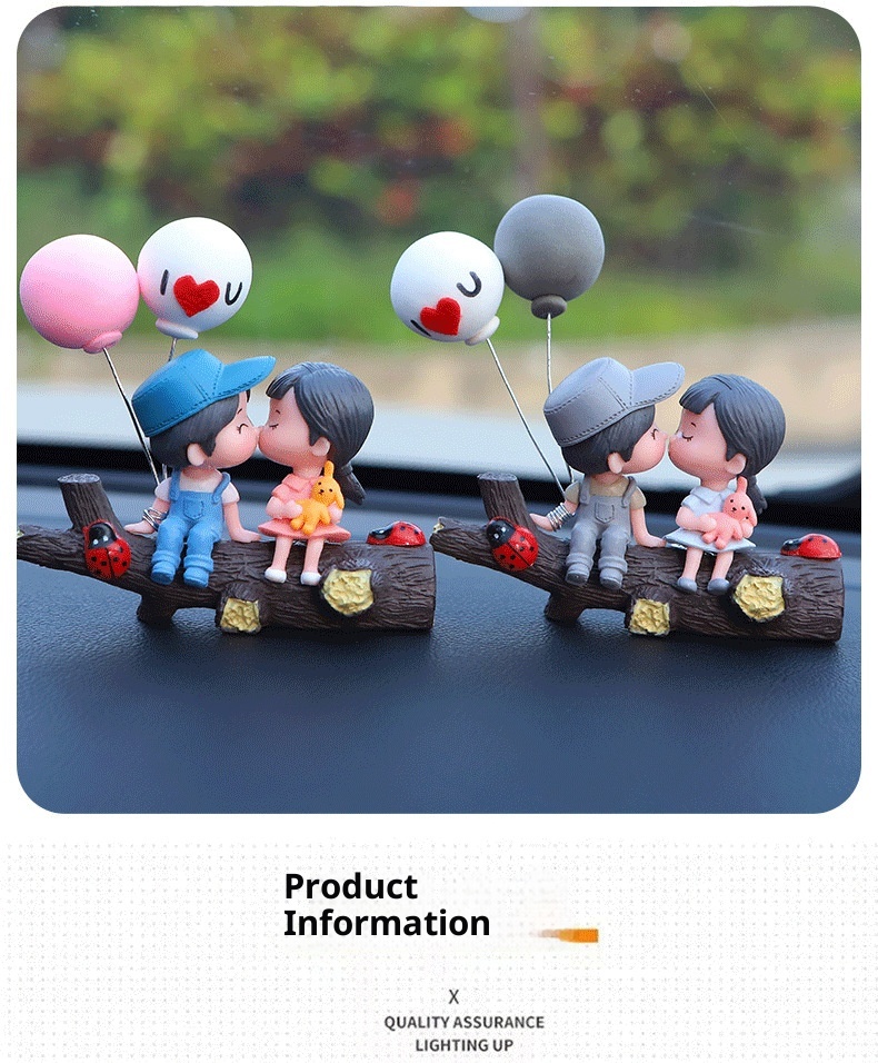 Little Deng Little Deng New Cute Tree Branch Couple Car Interior Cartoon Dashboard Balloon Decoration_voghion.com