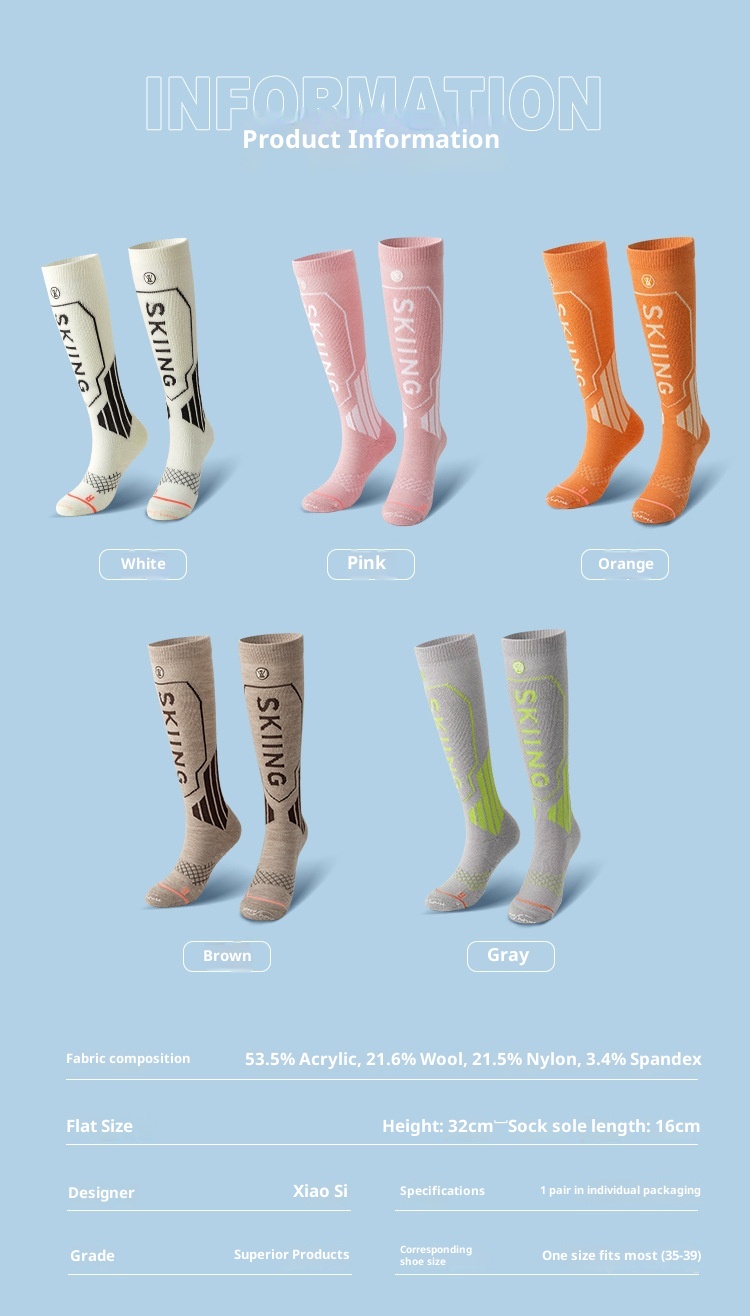 ActiveGo ActiveGo Outdoor Ski Elite Towel Sports Long Tube Thickened Comfortable Terry Hiking Warm Socks Wholesale_voghion.com