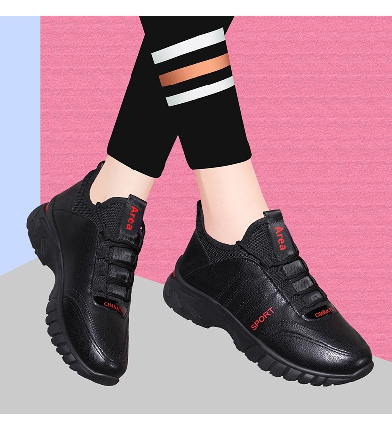 ShoeGlobe Automne-Hiver 2024 - Nouveautés Chaussures Femme Décontractées en Cuir, Semelle Souple, Doublure Polaire, Chaudes et Confortables - Chaussures de Bureau_voghion.com