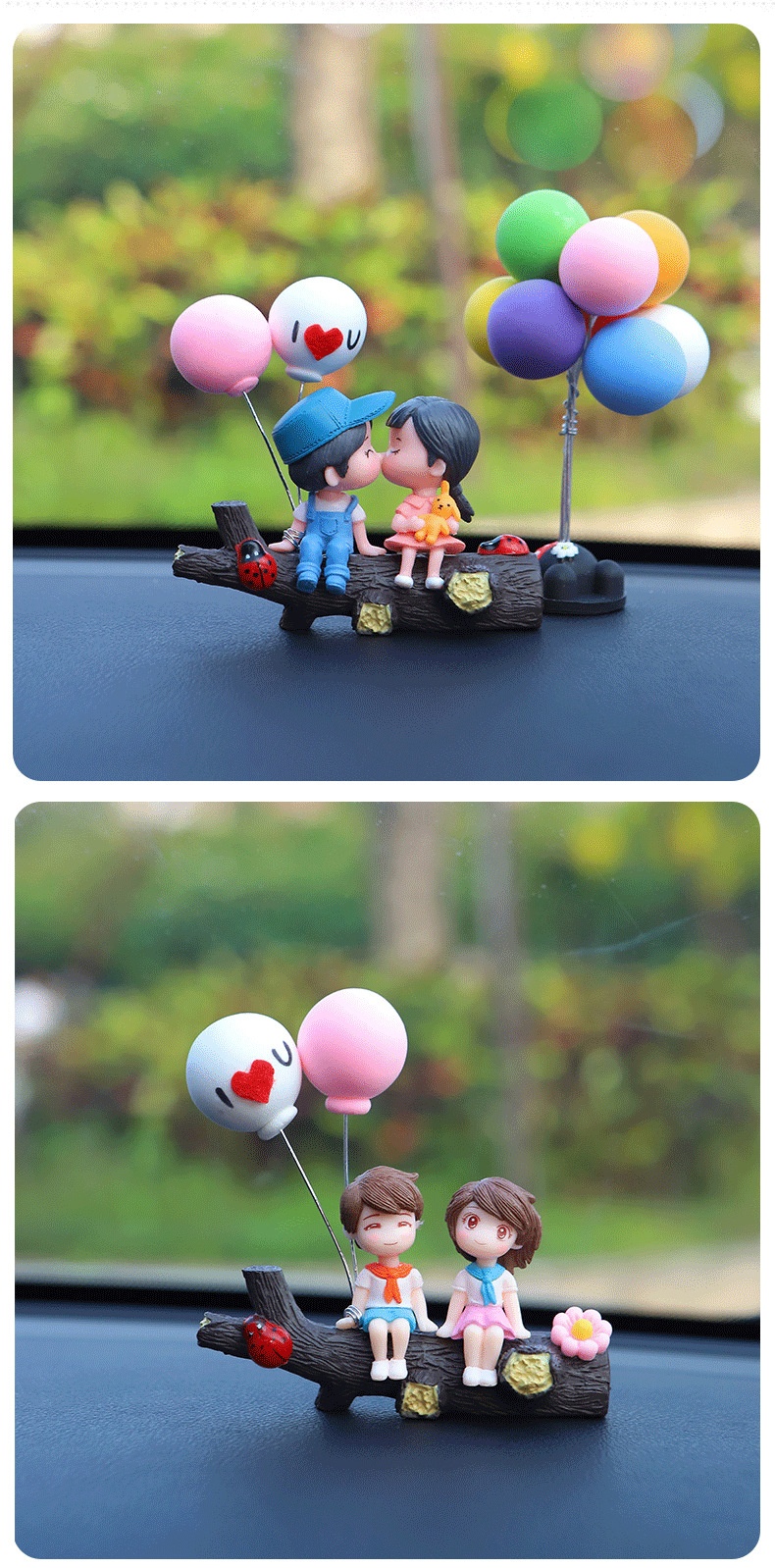 Little Deng Little Deng New Cute Tree Branch Couple Car Interior Cartoon Dashboard Balloon Decoration_voghion.com