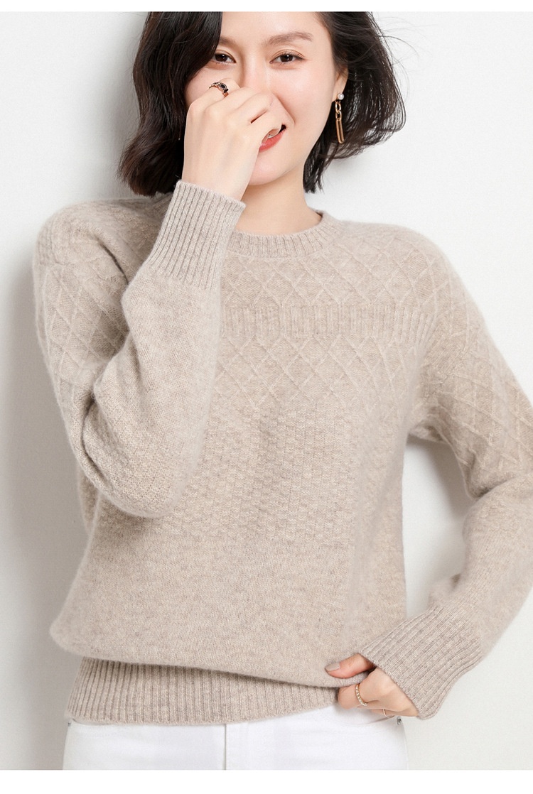 GraceChic GraceChic GraceChic Autunno Inverno Lana Per Donna Maglia Base Larga Ispessita 2021 Nuovo Maglione Dimagrante Tinta Unita Cashmere Parte Superiore Interna_voghion.com