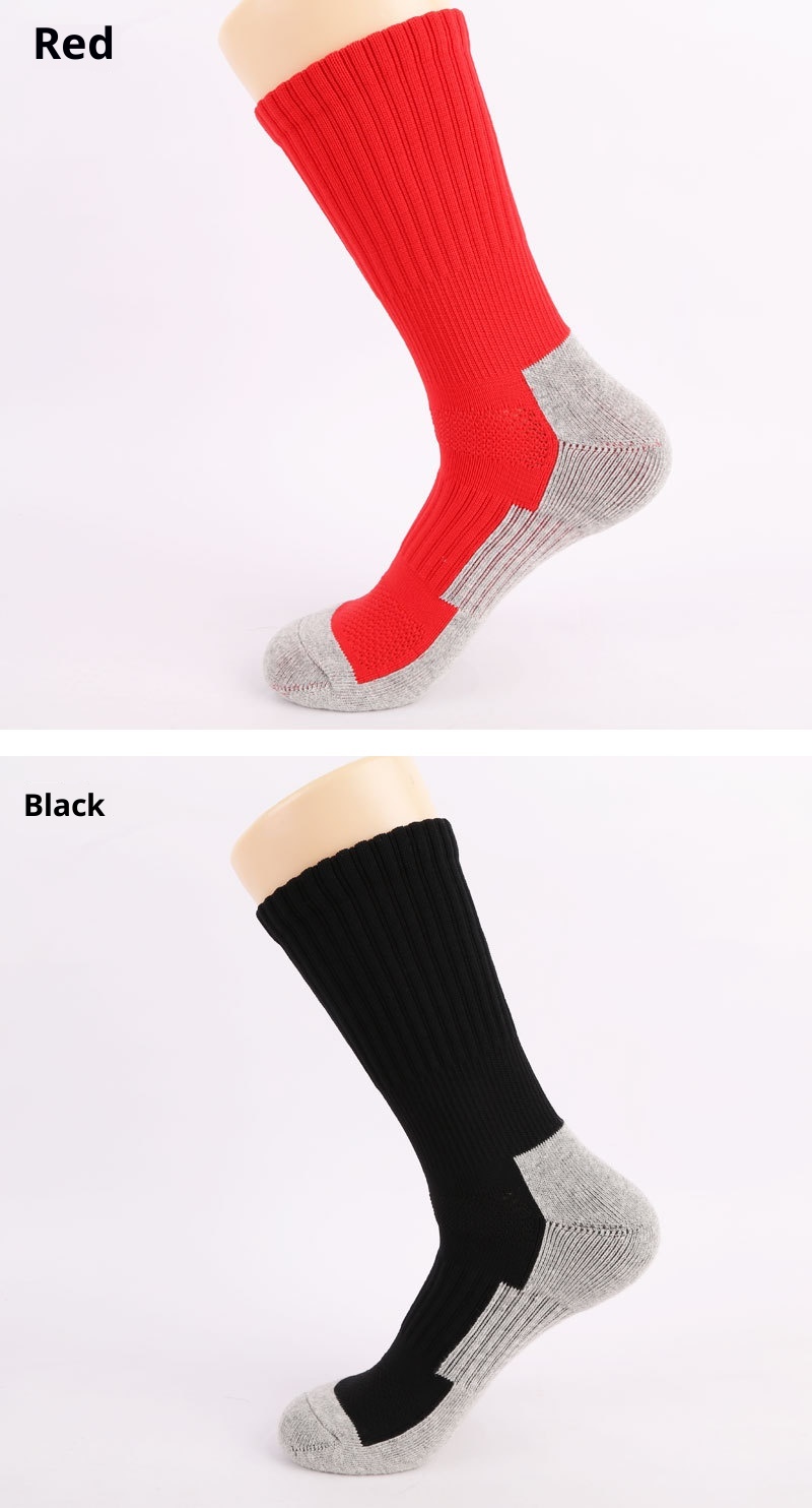 ActiveGo ActiveGo Men's Mid-Calf Football Running Compression Terry Bottom Hiking Outdoor Sports Socks_voghion.com