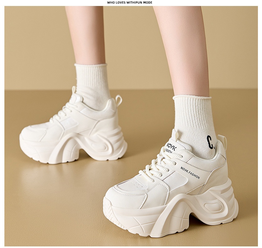 ShoeGlobe High-End Stijl Outdoor 2024 Herfst Winter Nieuwe Dikke Zolen Hoogte Verhogende Dad Sneakers Voor Vrouwen Casual Echt_voghion.com