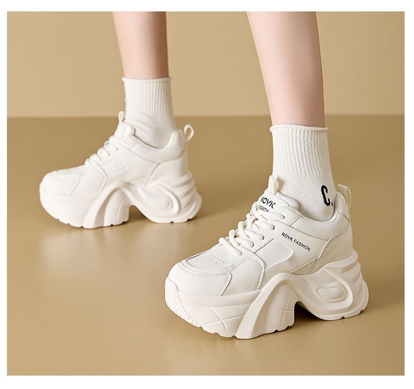 ShoeGlobe High-End Stijl Outdoor 2024 Herfst Winter Nieuwe Dikke Zolen Hoogte Verhogende Dad Sneakers Voor Vrouwen Casual Echt_voghion.com