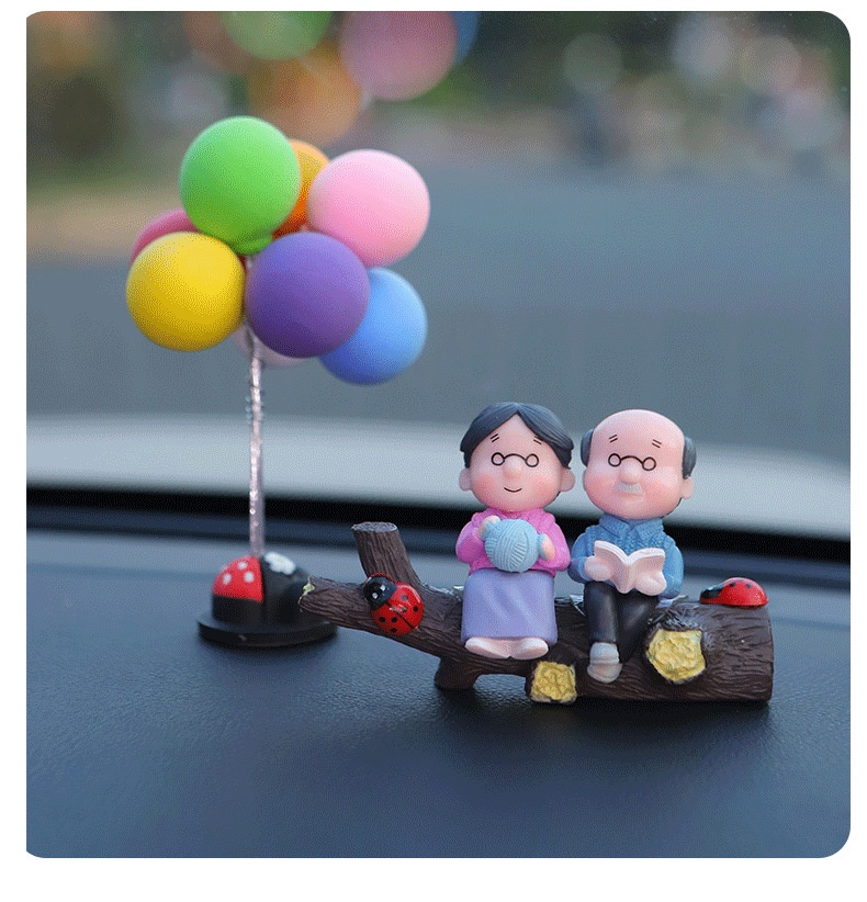 Little Deng Little Deng New Cute Tree Branch Couple Car Interior Cartoon Dashboard Balloon Decoration_voghion.com