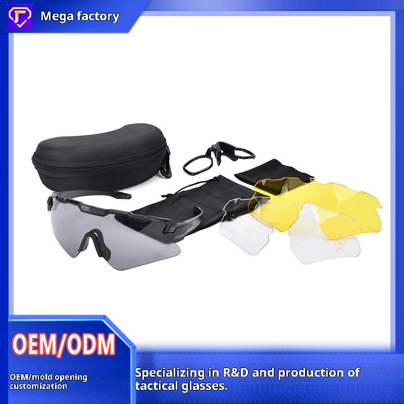 Lunettes tactiques ActiveGo en stock, vente directe d'usine, pour passionnés de tir militaire, CS, cyclisme et activités de plein air, résistantes au vent et aux chocs._voghion.com