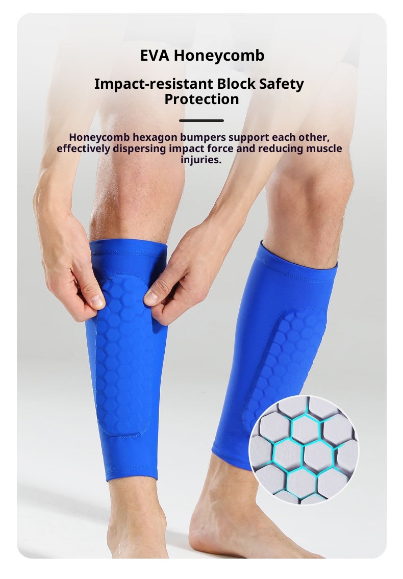 ActiveGo ActiveGo Coprigambe per sport all'aria aperta a nido d'ape da calcio transfrontaliero Calzino traspirante Protezione per polpaccio anticollisione Attrezzatura protettiva_voghion.com