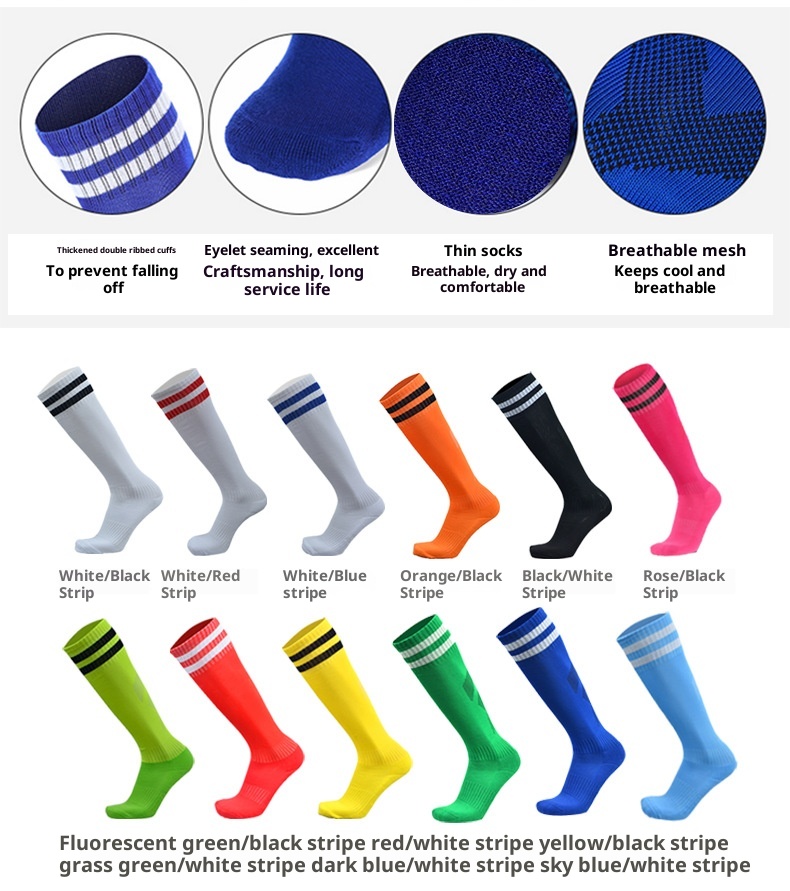 ActiveGo ActiveGo Chaussettes de football montantes pour adultes et enfants, antidérapantes, pour l'entraînement et la compétition, en vente en gros_voghion.com