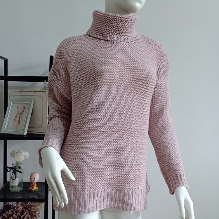 GraceChic GraceChic GraceChic Collection Automne-Hiver 2025 Pull col roulé uni en maille, grande taille, idéal pour les trajets domicile-travail - Mode Femme_voghion.com