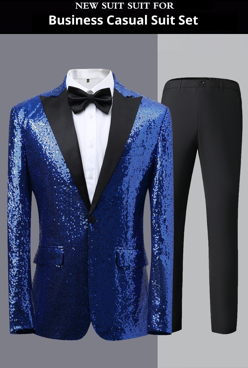 Robe de scène pour garçon, style européen et américain, paillettes dorées, version coréenne, vêtements pour hommes en boîte de nuit, animateur, maître de cérémonie, studio, témoin_voghion.com