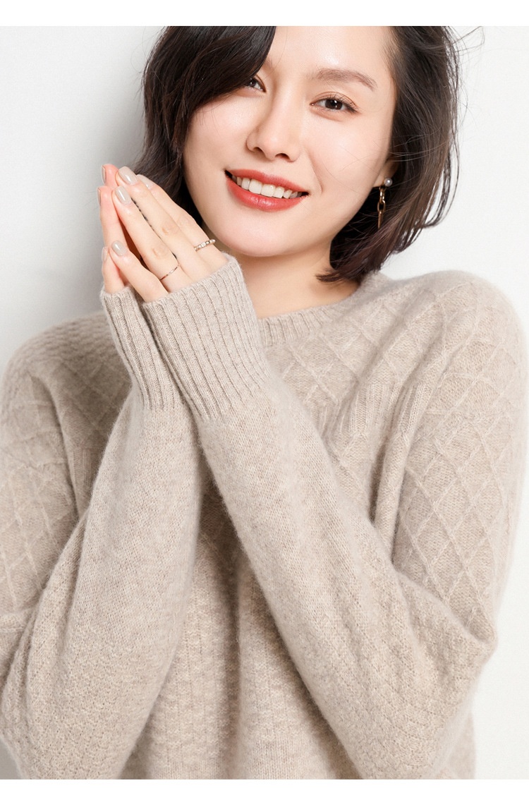 GraceChic GraceChic GraceChic Autunno Inverno Lana Per Donna Maglia Base Larga Ispessita 2021 Nuovo Maglione Dimagrante Tinta Unita Cashmere Parte Superiore Interna_voghion.com