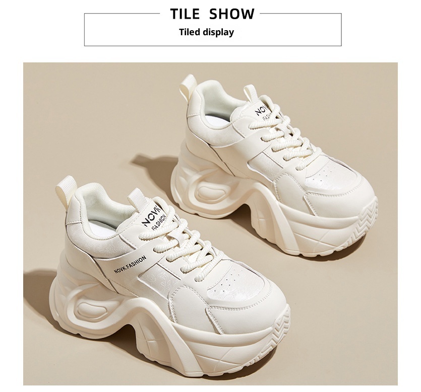 ShoeGlobe High-End Stijl Outdoor 2024 Herfst Winter Nieuwe Dikke Zolen Hoogte Verhogende Dad Sneakers Voor Vrouwen Casual Echt_voghion.com