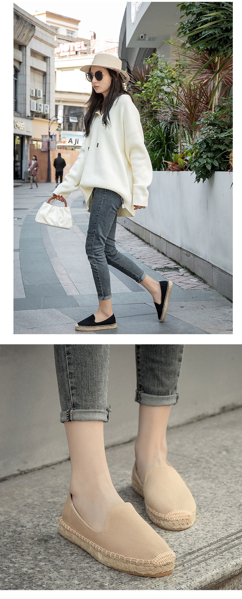 Women's Fisherman Shoes Thick Sole Low Top Canvas Espadrilles Spring Summer New Slip-On Comfortable Simple Loafers_voghion.com