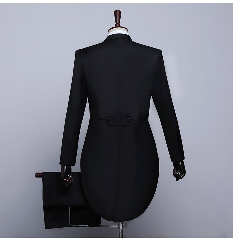 ragazzo Frac in tessuto di raso Abito da uomo Slim Fit Abbigliamento formale Ospite dell'incontro annuale Costume da coro di danza jazz magica_voghion.com