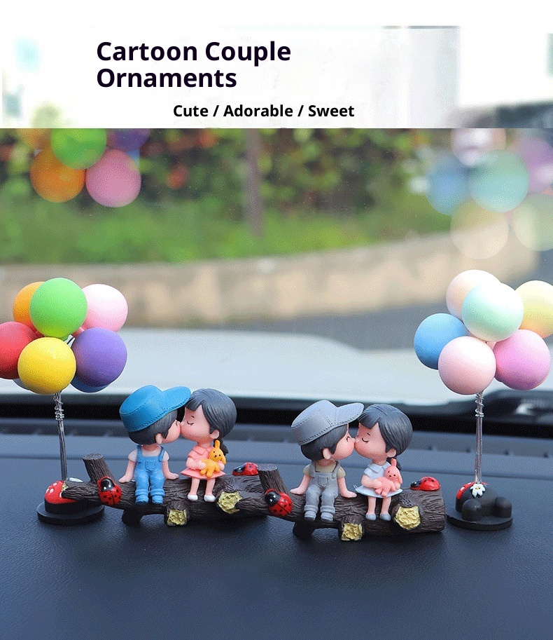 Little Deng Little Deng New Cute Tree Branch Couple Car Interior Cartoon Dashboard Balloon Decoration_voghion.com