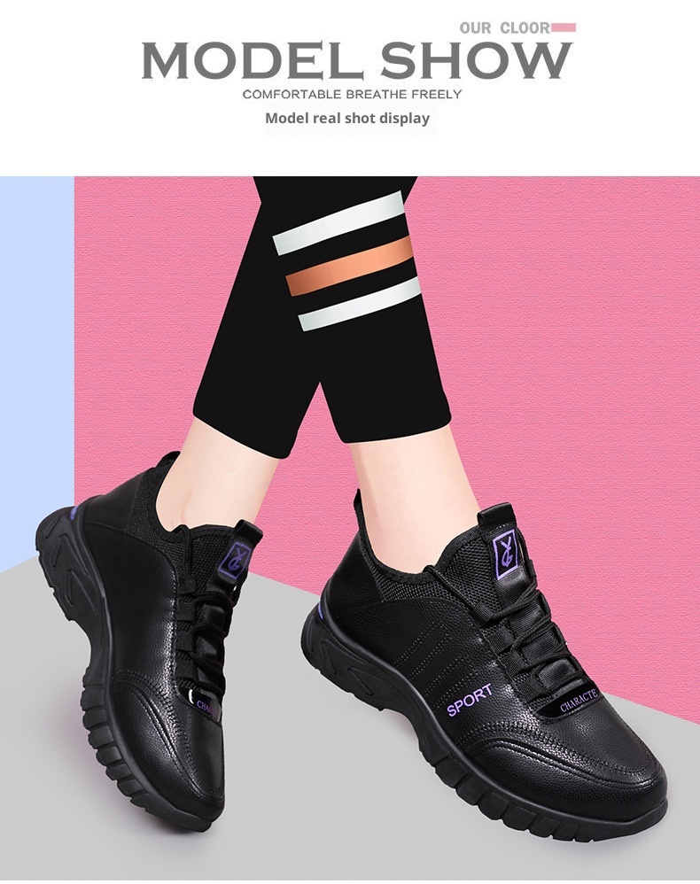 ShoeGlobe Automne-Hiver 2024 - Nouveautés Chaussures Femme Décontractées en Cuir, Semelle Souple, Doublure Polaire, Chaudes et Confortables - Chaussures de Bureau_voghion.com