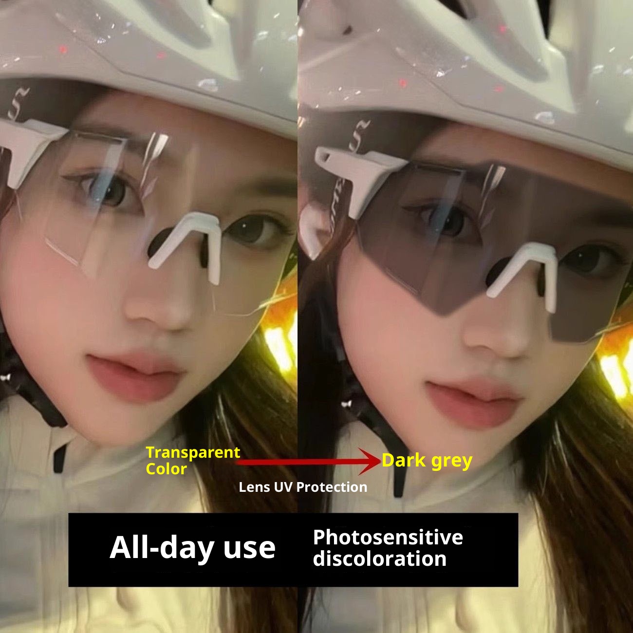 Occhiali da ciclismo antivento ActiveGo, per sport all'aria aperta, alpinismo, cambio colore giorno e notte, semplici occhiali da arrampicata anti-UV_voghion.com