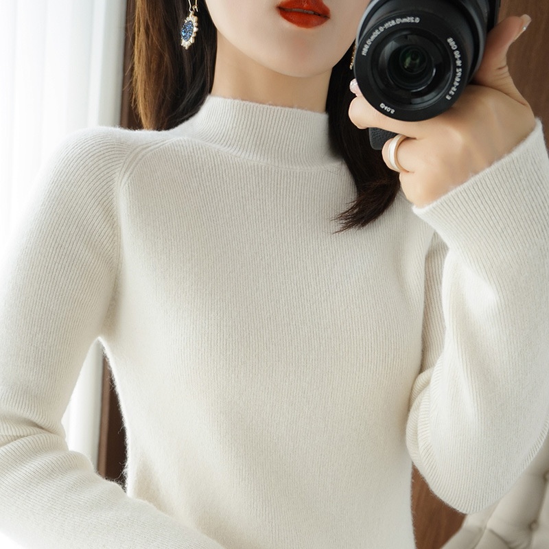 GraceChic GraceChic GraceChic Autunno Inverno Mezza Dolcevita Per Donna 2021 Nuova Maglia Base In Lana Manica Lunga Pullov Vestibilità Slim Maglia Spessa_voghion.com