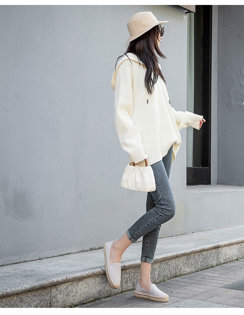 Women's Fisherman Shoes Thick Sole Low Top Canvas Espadrilles Spring Summer New Slip-On Comfortable Simple Loafers_voghion.com