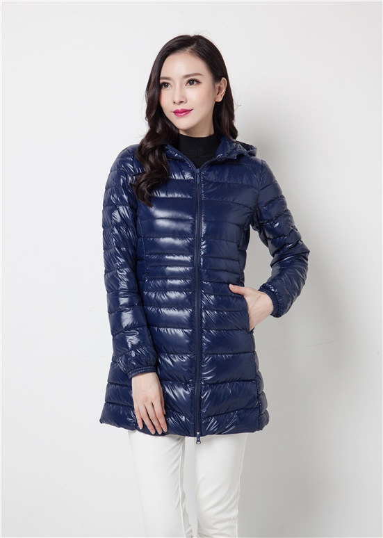 ChicShe Cross-Border New Korean Style Down Jacket For Women, Lightweight Slim Fit Plus Size Hooded Mid-Length Coat Manufacturer_voghion.com