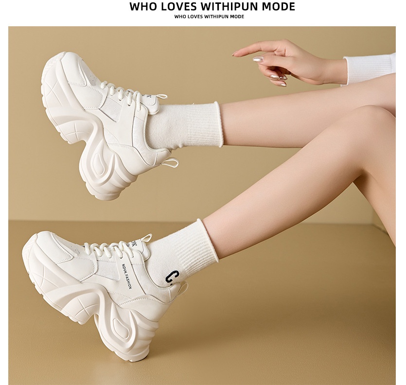 ShoeGlobe High-End Stijl Outdoor 2024 Herfst Winter Nieuwe Dikke Zolen Hoogte Verhogende Dad Sneakers Voor Vrouwen Casual Echt_voghion.com