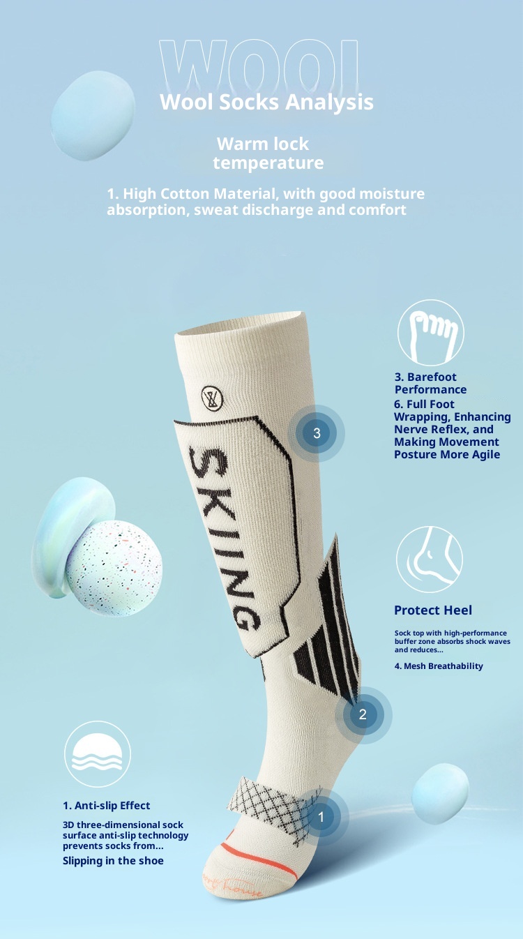 ActiveGo ActiveGo Outdoor Ski Elite Towel Sports Long Tube Thickened Comfortable Terry Hiking Warm Socks Wholesale_voghion.com