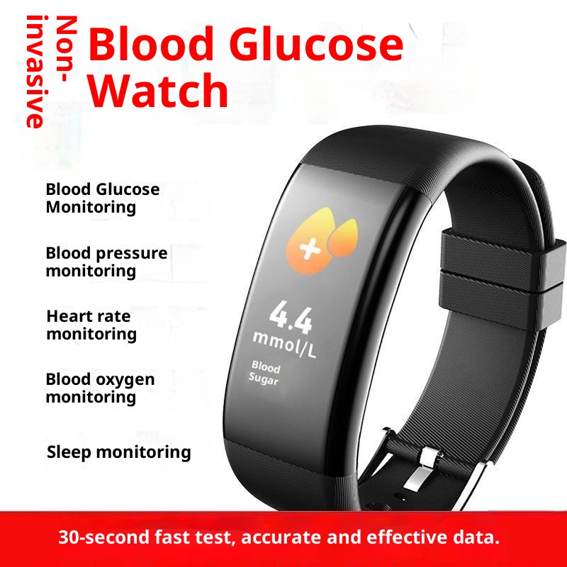 Fully Automatic Non-Invasive Watch Pressure Oxygen Heart Rate Smart No-Needle Blood Glucose Meter Color Screen Bracelet_voghion.com