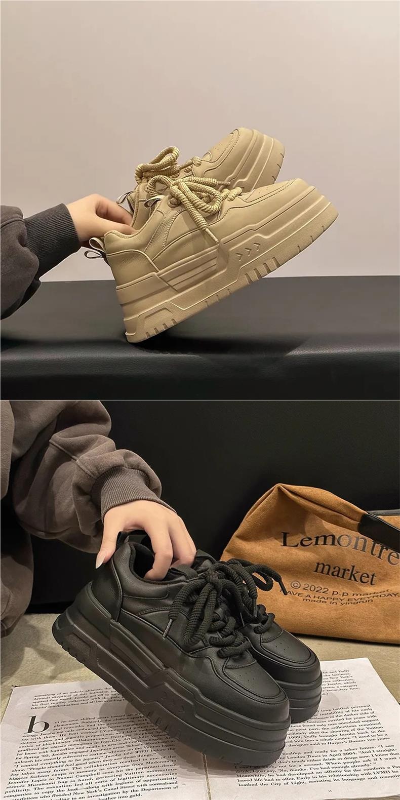 ShoeGlobe Dexun 2025 Herbst/Winter 2025 Echtleder Color Block Fleecegefütterte Freizeit-Sportschuhe mit rutschfester Sohle für Damen_voghion.com